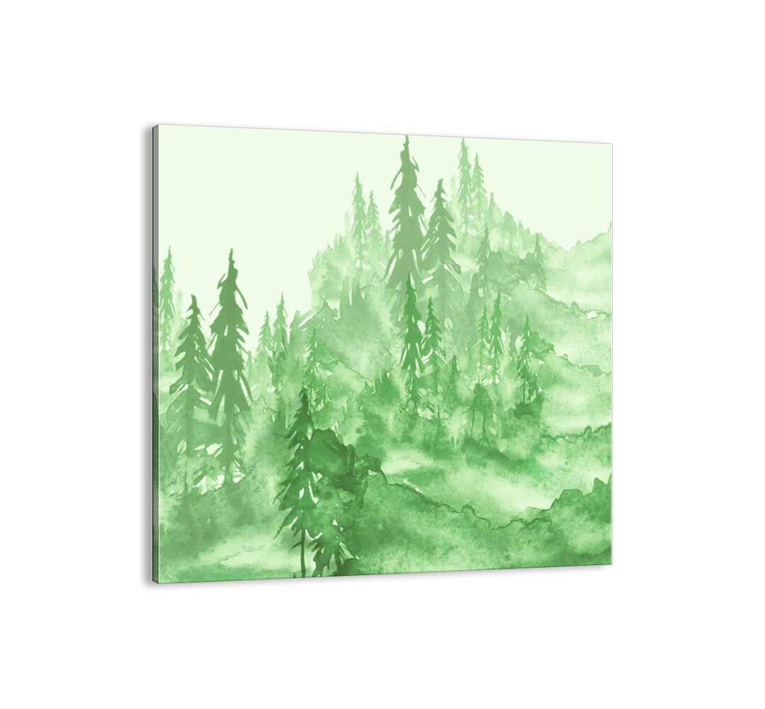 Leinwandbild - Grafikdruck „Blurry Green Fog”