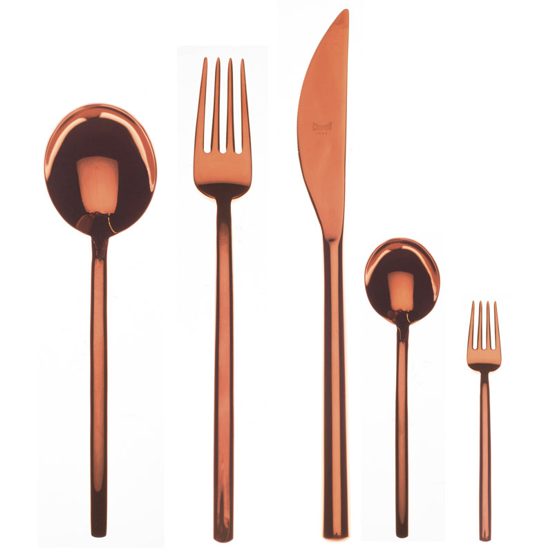 Ensemble de couverts raison avec fourchettes à gâteaux - 30 pièces - bronze, Bronze