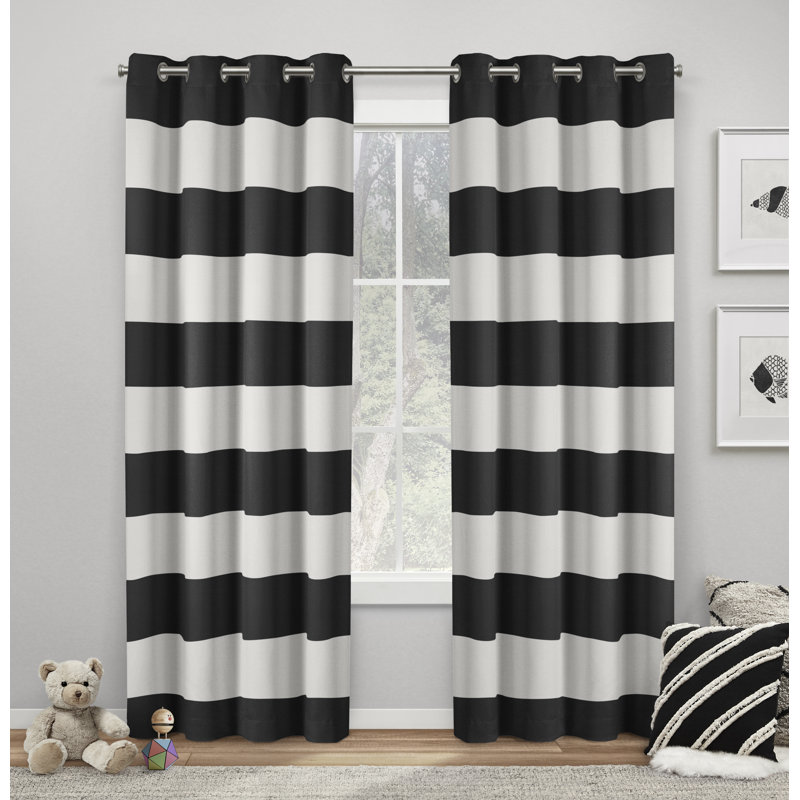 Julie Room Darkening Curtain Pair, 52" W x 84" L, Black