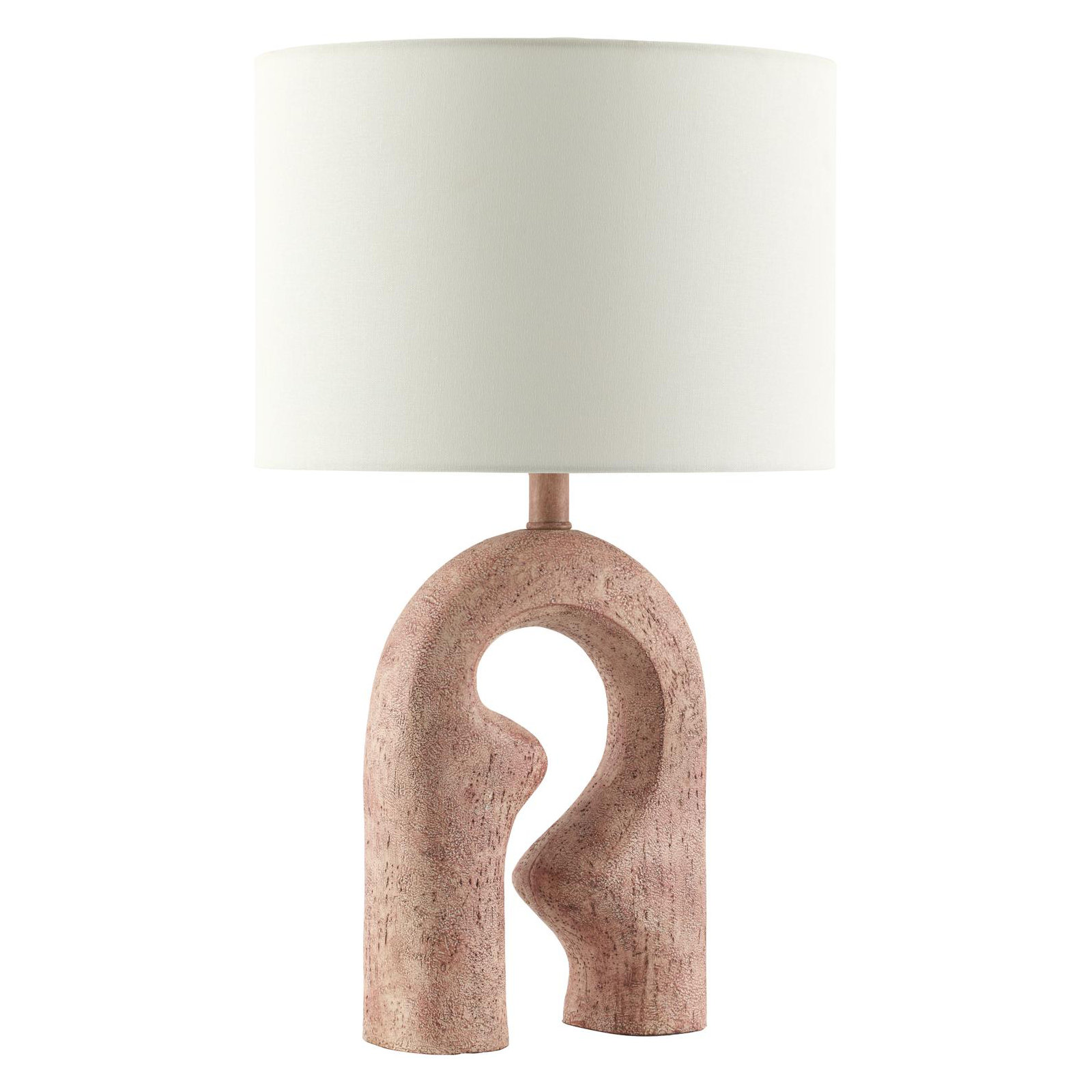 Jordie 1-Light Resin Table Lamp with Linen Drum Shade , Blush