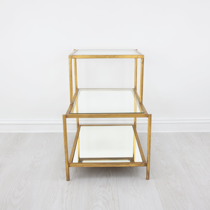 Hanna End Table, Antiqued Gold Leaf