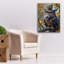 «Epic Graffiti» «Mauve hibou avec gilet et cravate» par Momart, art mural sur toile, 40 po x 54 po-106173685