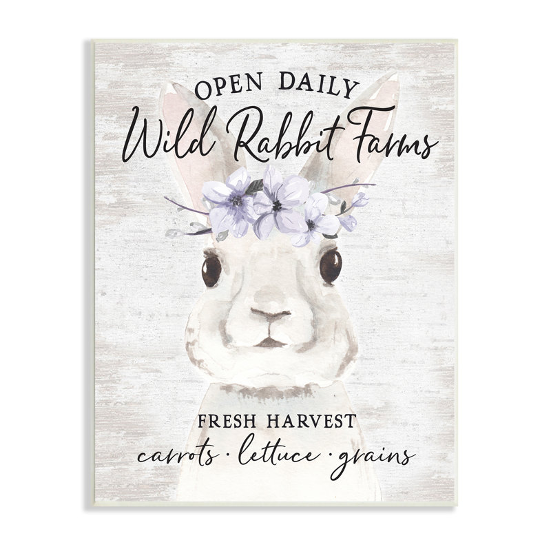 Wild Rabbit Farms, Plaque murale, H 19 po x l 13 po x P 0,5 po