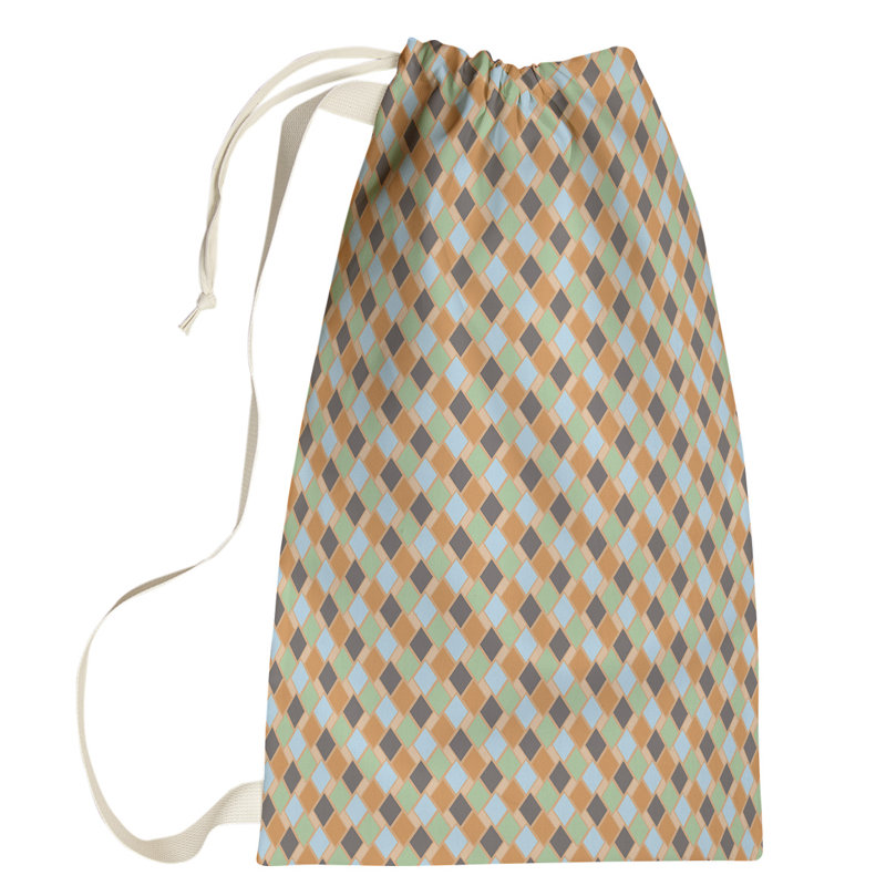 Leffel Fabric Laundry Bag with Handles, Small ( 64" H x 20" W x 1.5" D), Orange/Gray