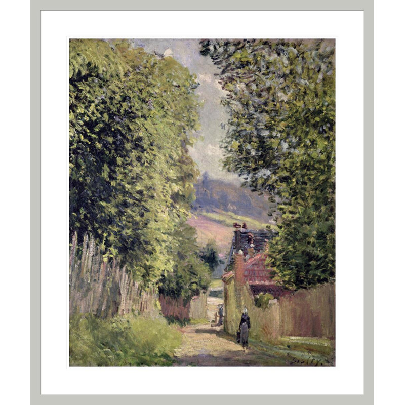 «A Road in Louveciennes» par Alfred Sisley, impression giclée sur cadre, H 39,5 po x l 33,5 po
