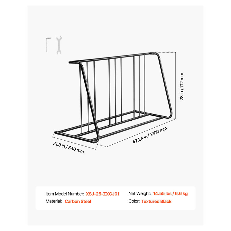 Support à 6 vélos pour le rangement dans le garage - Support à vélo robuste en acier au carbone pour pneus larges
