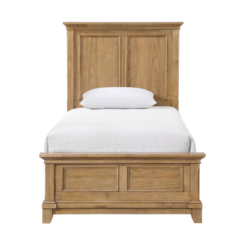 Sunstone Wood Twin Size Panel Bed, Natural, Twin