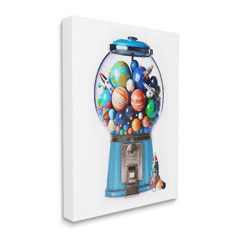 "Outer Space Candy Distributeur", art mural par Amanda Greenwood, H 20 po x l 16 po