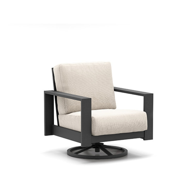 Blair Swivel Rocker Chat Chair With Cushion, Echo Ash, Carbon