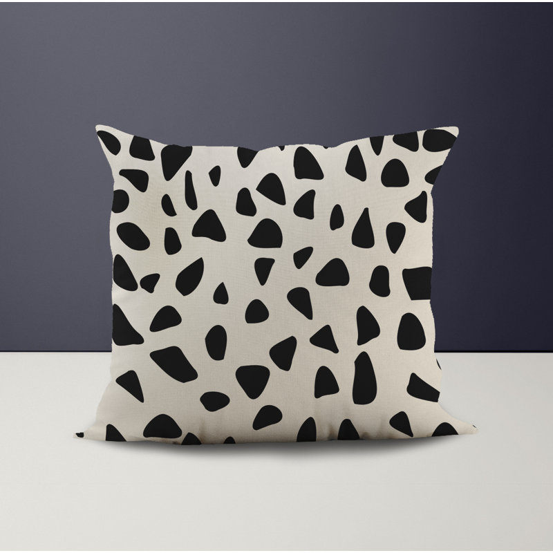 Jeté carré en polyester intérieur / extérieur, L 15 po x H 15 po, Noir