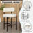 Boucle Bar Stools Set Of 3, 24" Modern Counter Stools With Backs, Upholstered Barstools For Kitchen Island, Bar, Cafe-1981049085