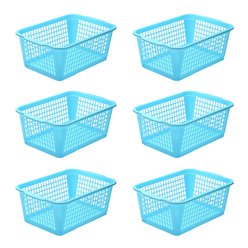 Panier de plastique, Bleu, 6, 16 x 12 x 16