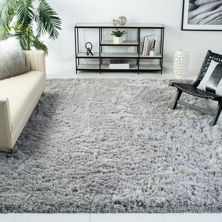 Ingris Ocean Shag Hand Tufted Performance Solid Color Rug