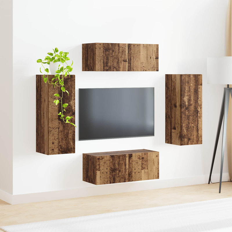 Unfinished Entertainment Centre for TVs up to 77", Old Wood