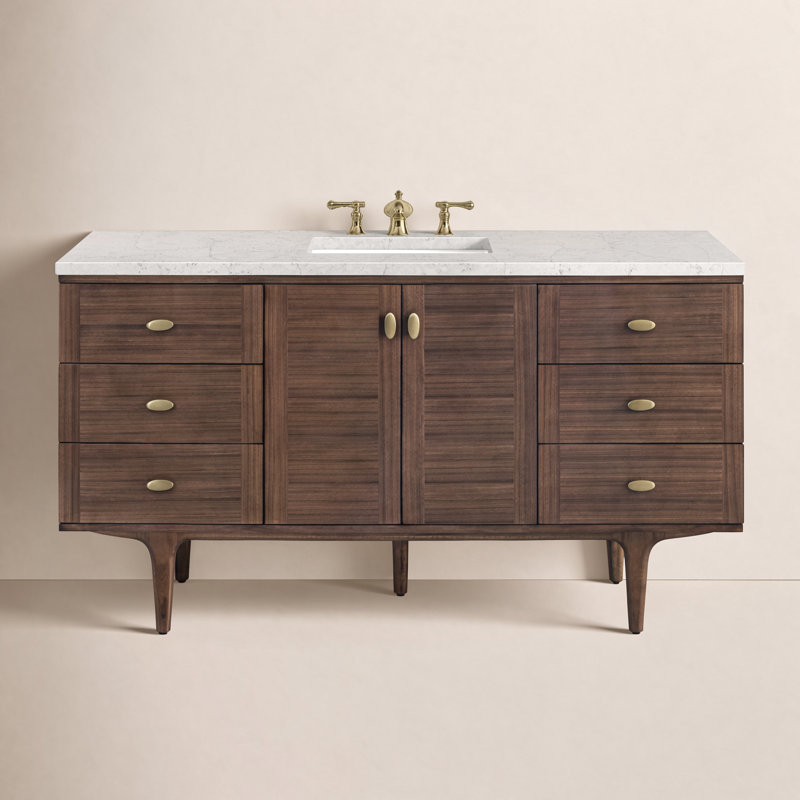 Aliza 60" Single Bathroom Vanity Set, Eternal Jasmine Pearl, 8" Widespread