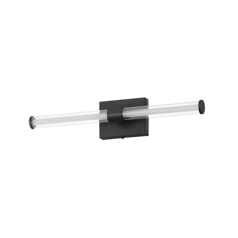 Machaela Single Transparent Dimmable LED Bath Bar, Black