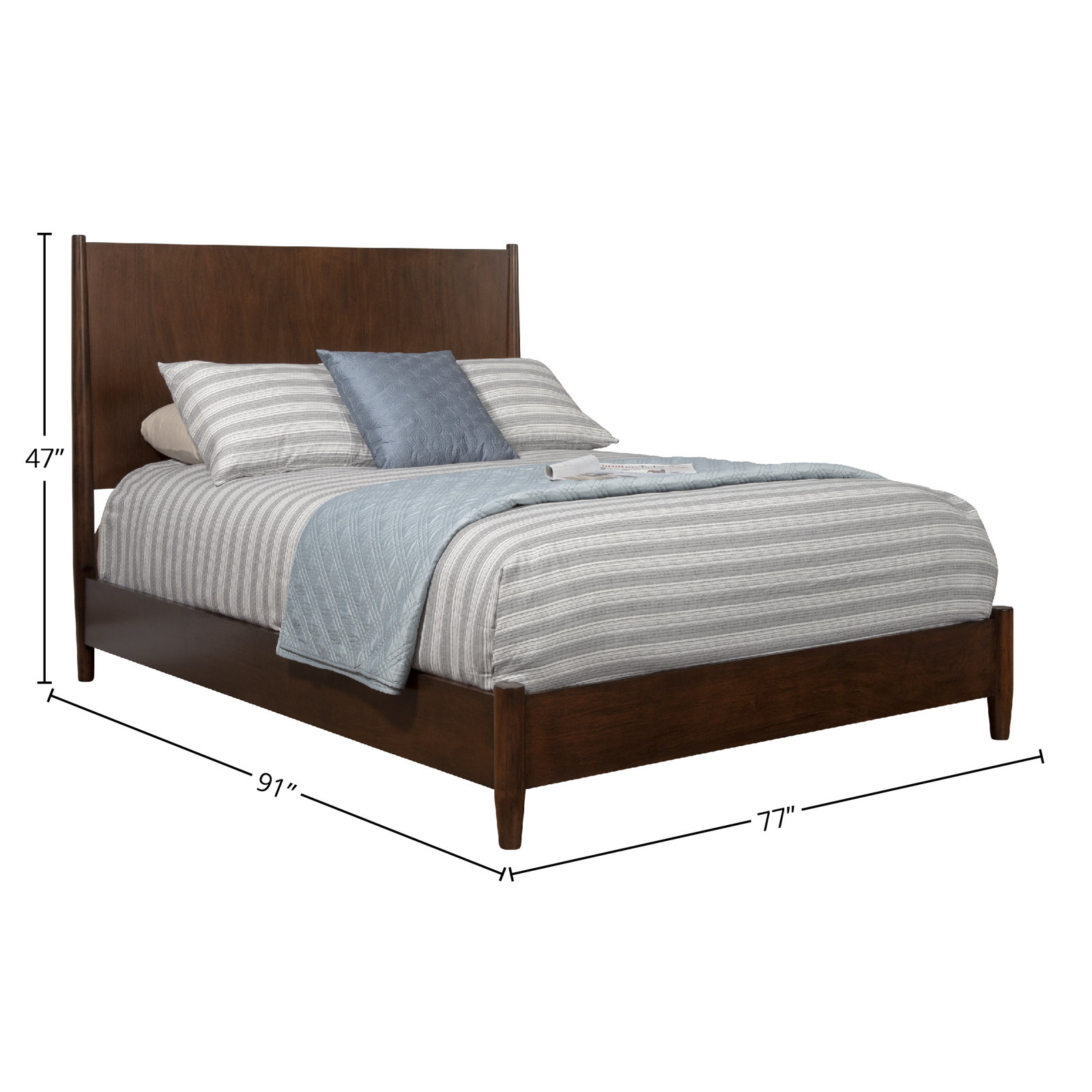 Williams Low-Profile Bed, California King, Walnut
