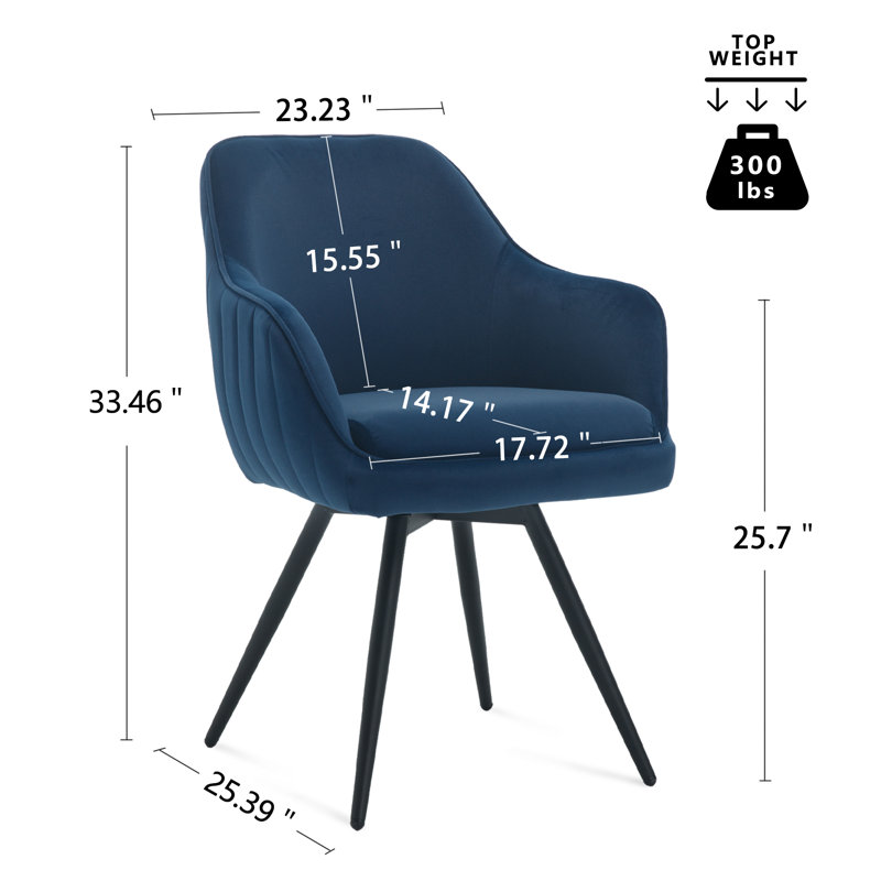 Swivel Dining Armchair, Blue