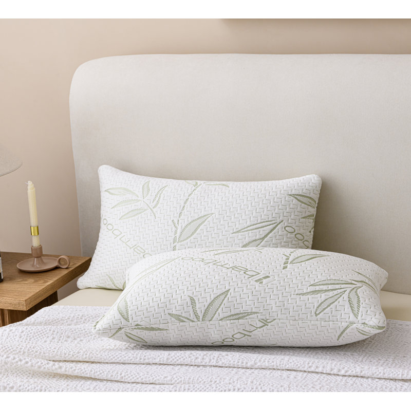 Wimbledon Rayon 1pc Bamboo Memory Foam Plush Support Pillow, King Pillow: 19" x 36"