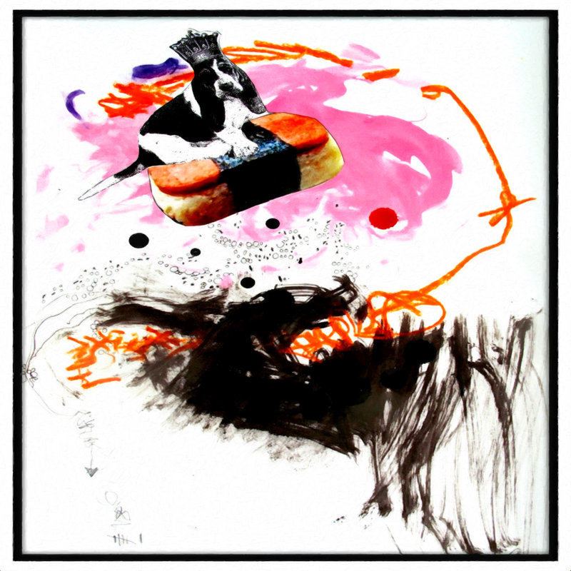Royst Deb Haugen Flying Musubi - reproduction d'art sur toile tendue, H 30 po x l 30 po, Cadre flottant érable, Non