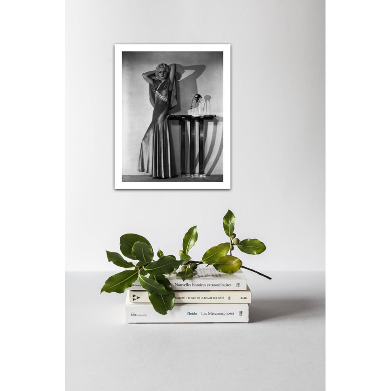 Jean Harlow regardant ailleurs - photographie sans cadre, H 10 po x l 8 po