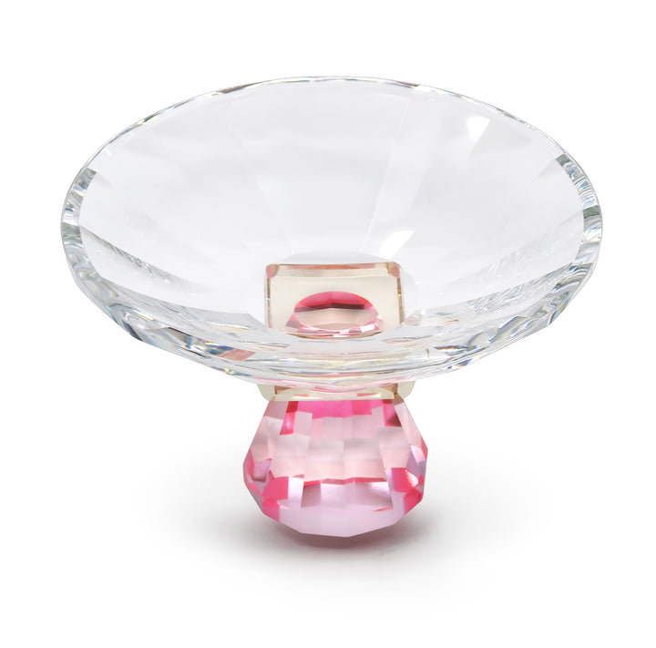 Bol à bonbons en cristal avec base rose / orange