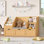 Bibliothèque pour enfants 3-en-un à 3 tiroirs, l 55,1 po x H 31,5 po, coussin moelleux, bibliothèque à 4 couches, coin lecture