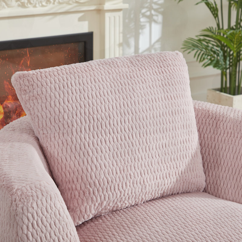 Fauteuil d'appoint pivotant en tissu, Rose