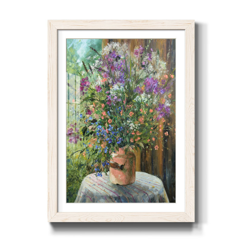 Farmhouse Bouquet - Reproduction d'art sur papier encadrée, H 31,5 po x l 23,5 po x P 1,5 po, Blanc