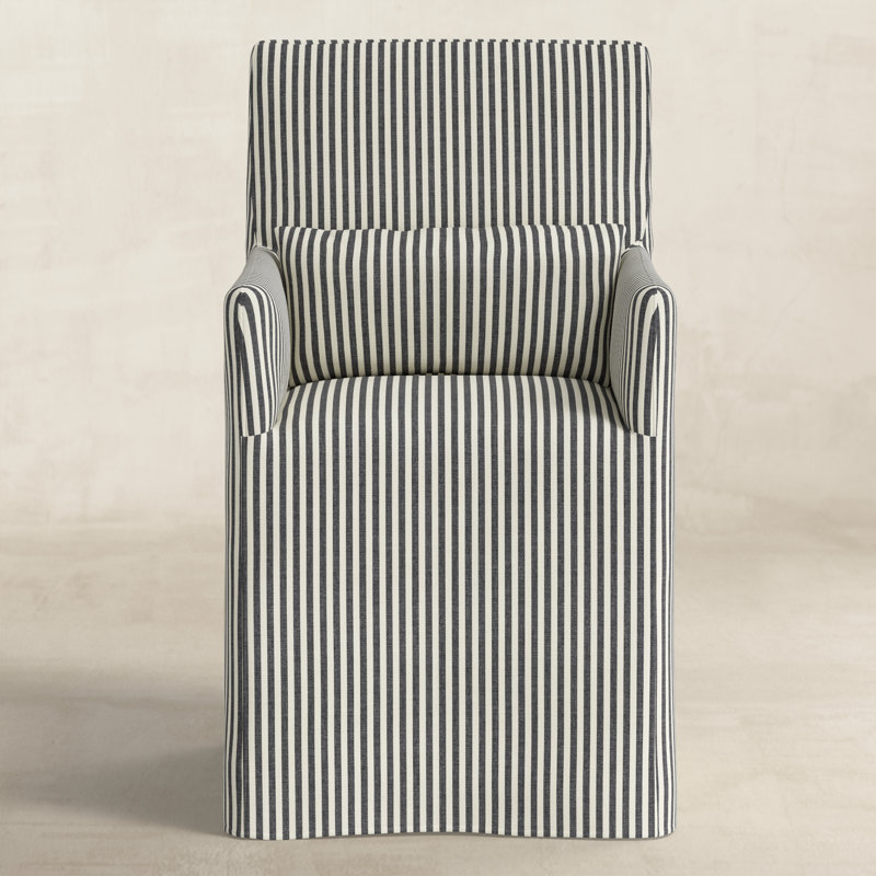 Lindy Dining Chair- Slipcover Only, Carbon Striped