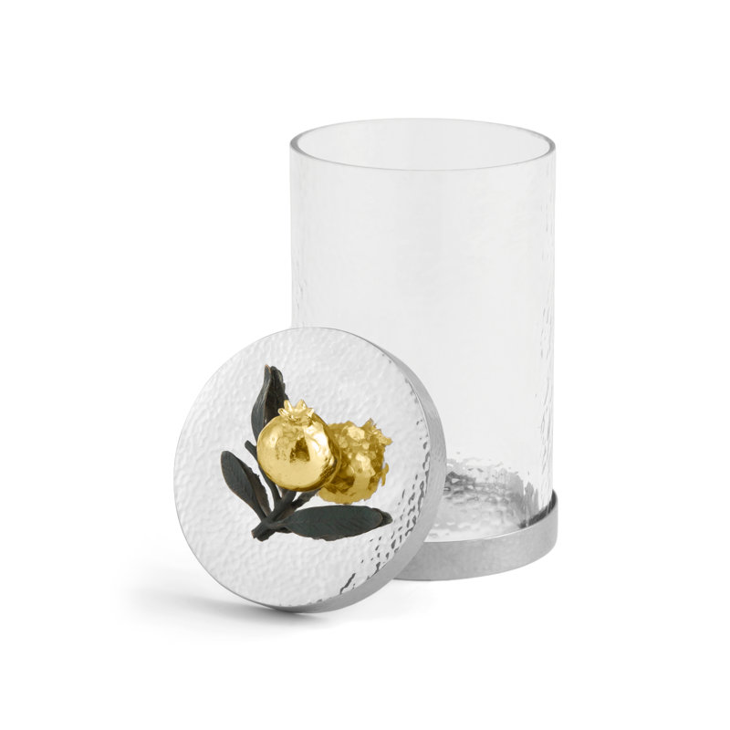 Butterfly Ginkgo Pomegranate Kitchen Canister, 9.75" H x 6.25" W x 6.25" D