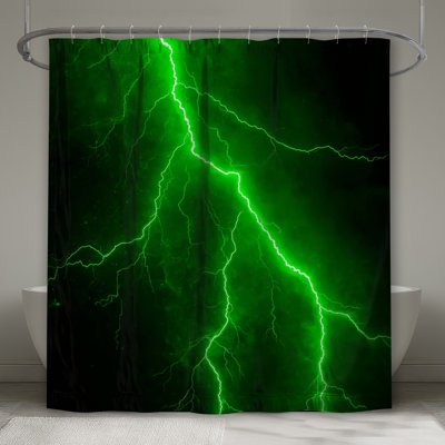 Rideau de douche vert très long
