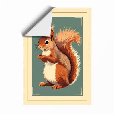 Red Squirrel Portrait Rustic - Print