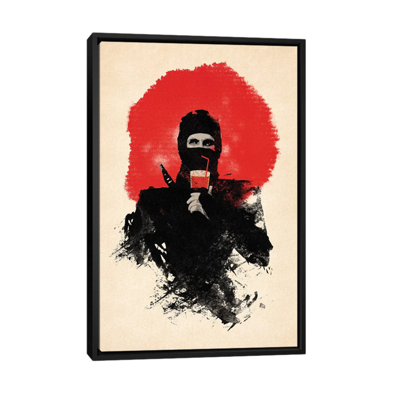 « american ninja », impression sur toile, H 26 po x l 18 po x P 1,5 po, Toile encadrée noire