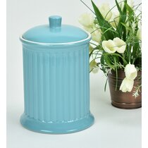 Turquoise Ceramic Kitchen Flour Canister/Cookie Jar Red Barrel Studio