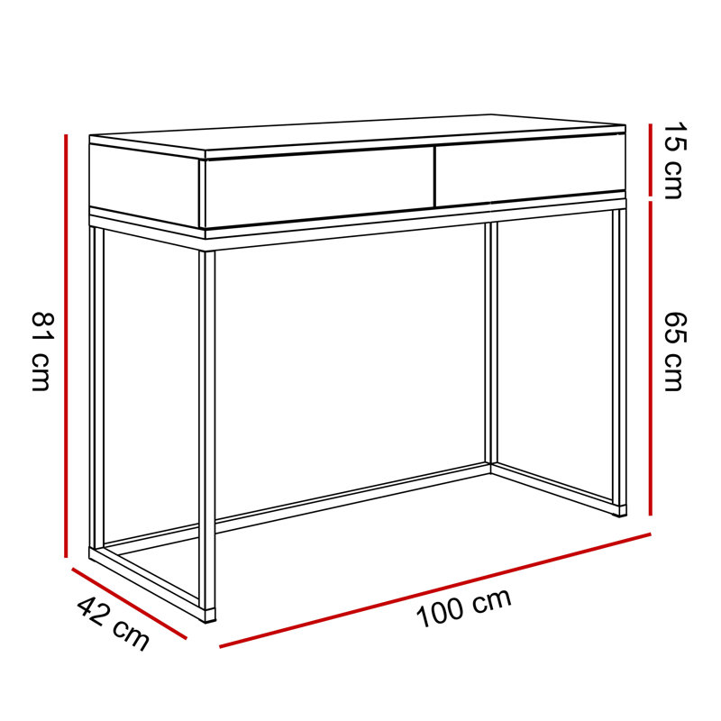 100cm Console Table, White