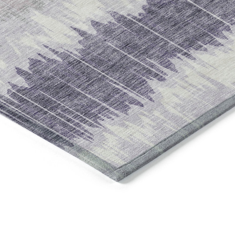 Tapis lavande intérieur / extérieur en polyester tissé à la machine Lamanna, Rectangle 9 pi x 12 pi