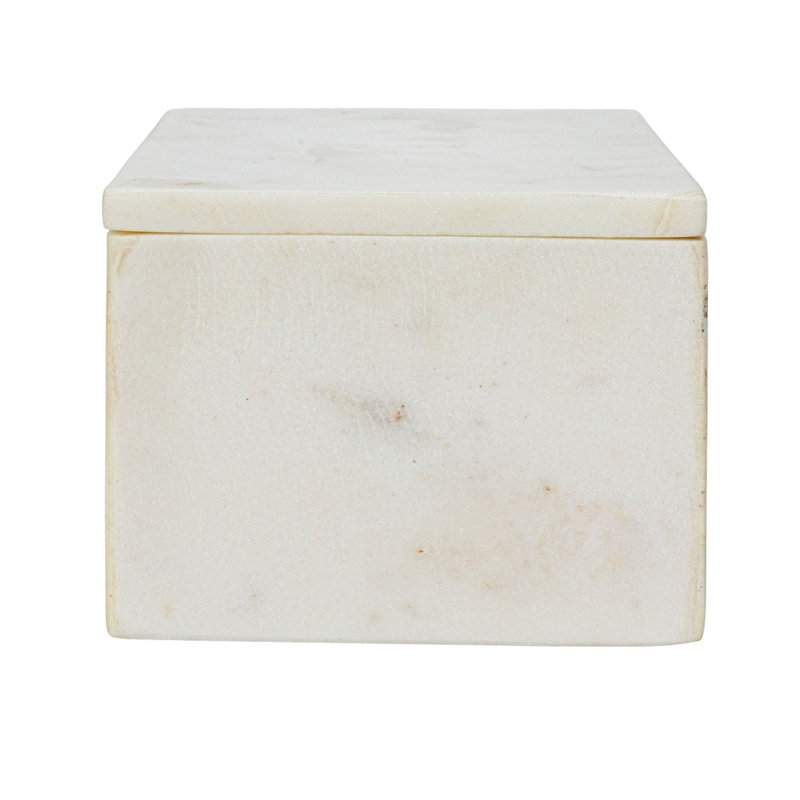 Boîte de rangement en marbre avec couvercle