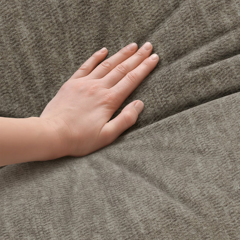  Canapé modulaire avec méridienne rembourrée en L Sutton, taupe, Taupe
