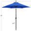 Parasol de marché 9 pi avec bouton-poussoir inclinable et manivelle, bleu royal-492635489