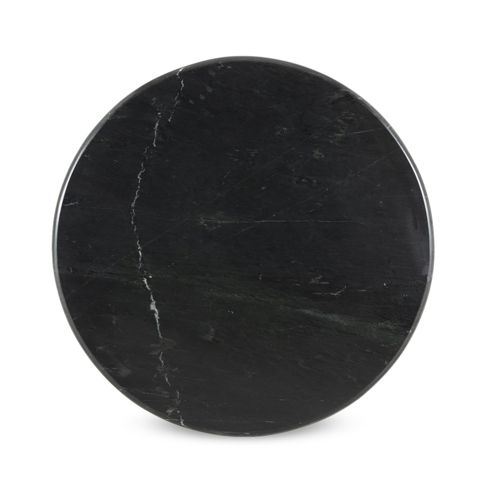 Calila 38'' Round Marble Dining Table, Black Marble/Dark Kettle Black