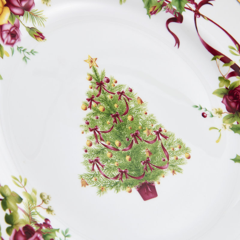 Old Country Roses Christmas Tree Dinner Plate 10.5"