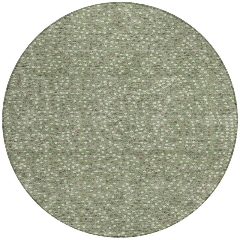 Tapis rond lavable à pois 8 po