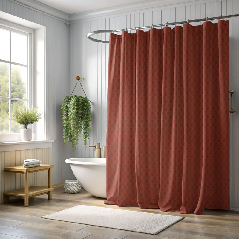 Rideau de douche Comfy Citrus - Premium, Rouge, H 74 po x l 71 po