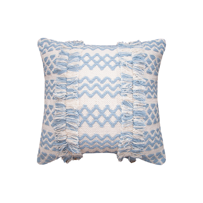 Harlow Woven Square Throw Pillow, Sky