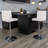 Winnols Contemporary Vinyl Adjustable Height Barstool with Panel Back and Chrome Base-93930745