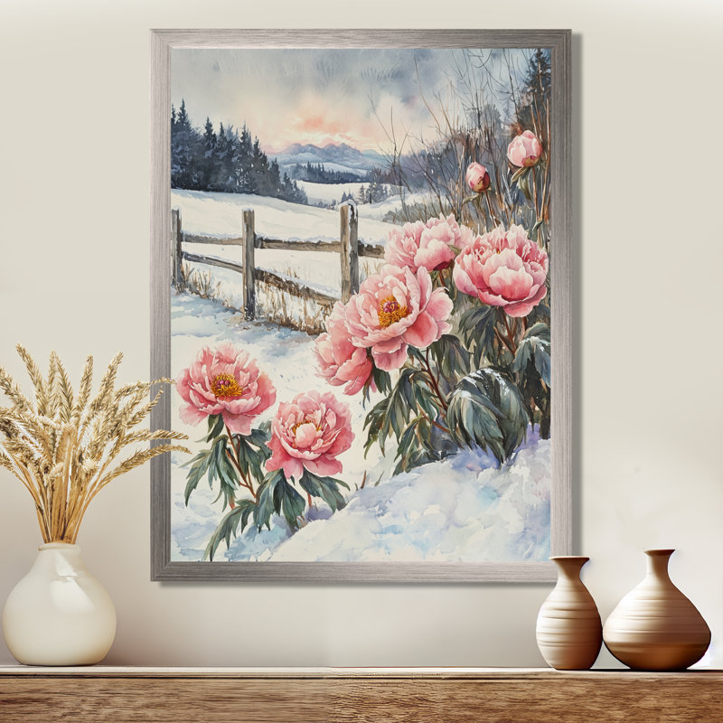 Fernwood - impressions sur toile florales, Argent argent, H 40 po x l 30 po, Reproduction encadrée sans passe-partout