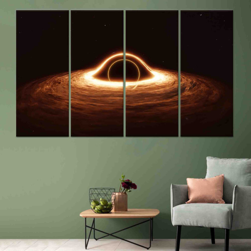 Décoration d'astronomie moderne: œuvre d'art sur toile avec motif cosmique, toile tendue 4P, 43,3 po H x 78,7 po l