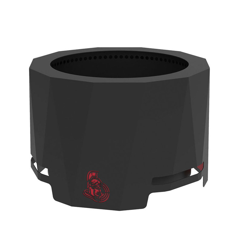 NHL Ottawa Senators 24” Steel Peak Patio Smokeless Fire Pit with Spark Screen Kit, Firewood and/or Wood Pellet Burning