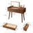 Oliver Solid Wood Makeup Vanity with Flip Mirror and Lighting Modes-812106582-834786300